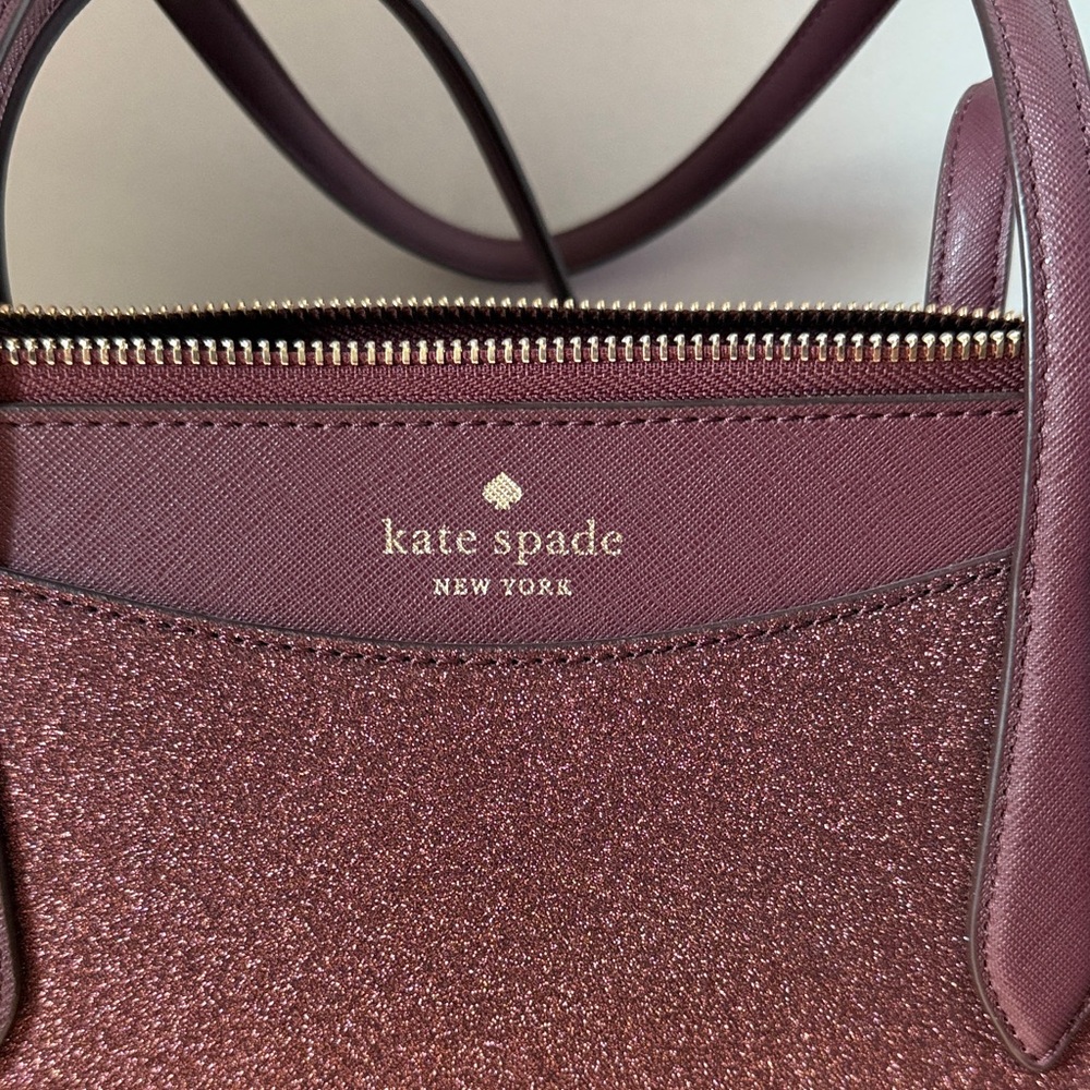 Like New:Kate Spade Sparkling Maroon Tote - Picture 4 of 7
